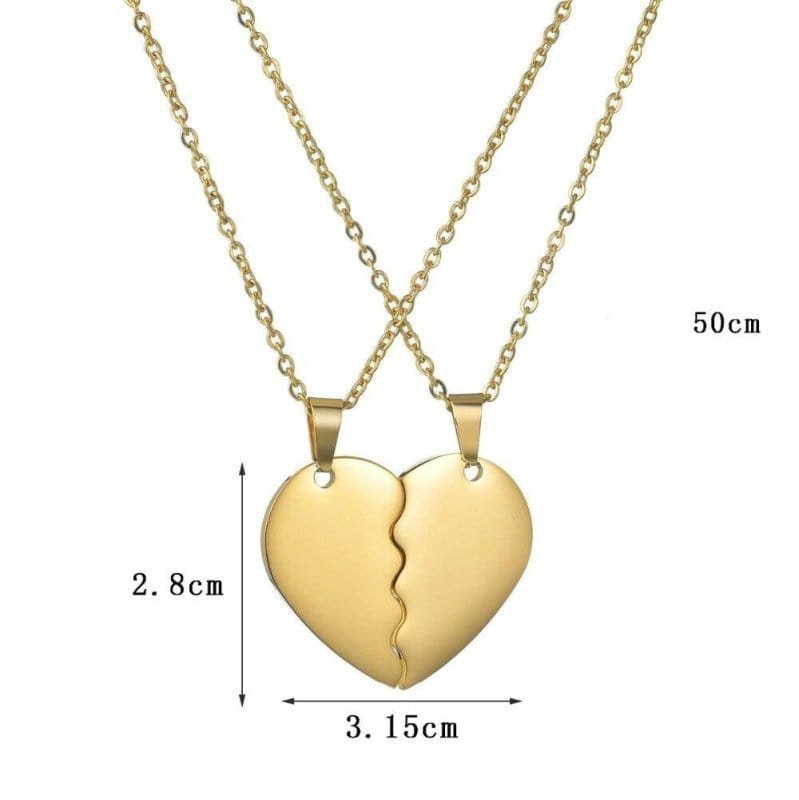 2 Half Heart Necklaces Couples
