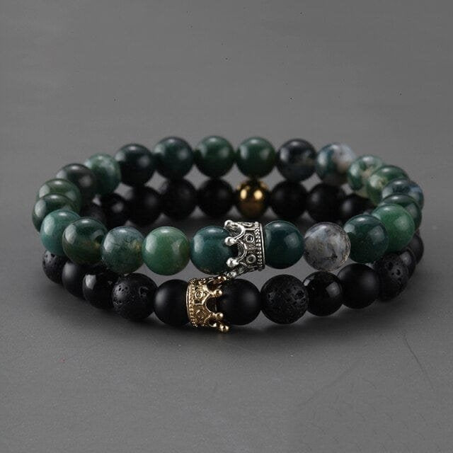 Couple Bead Crown Bracelets