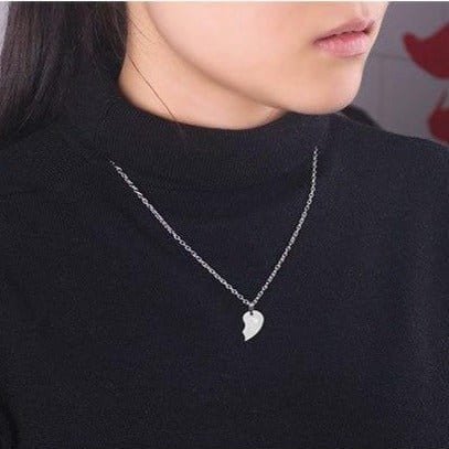Couple Heart Necklace - I Love You