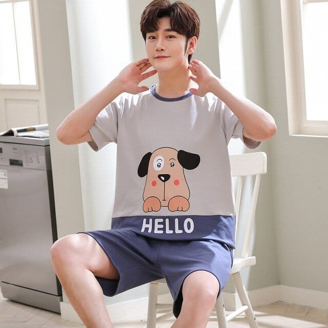 Couples Blue Summer Pajamas