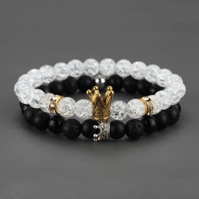 King Queen Match Couple Bracelets