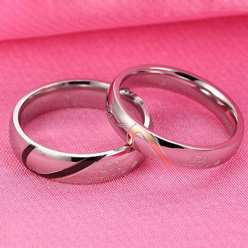 Matching Heart Couple Rings
