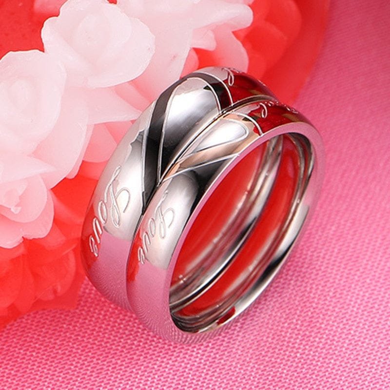 Matching Heart Couple Rings