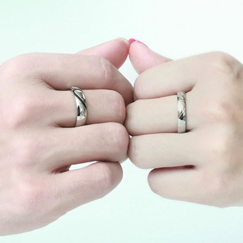 Matching Heart Couple Rings