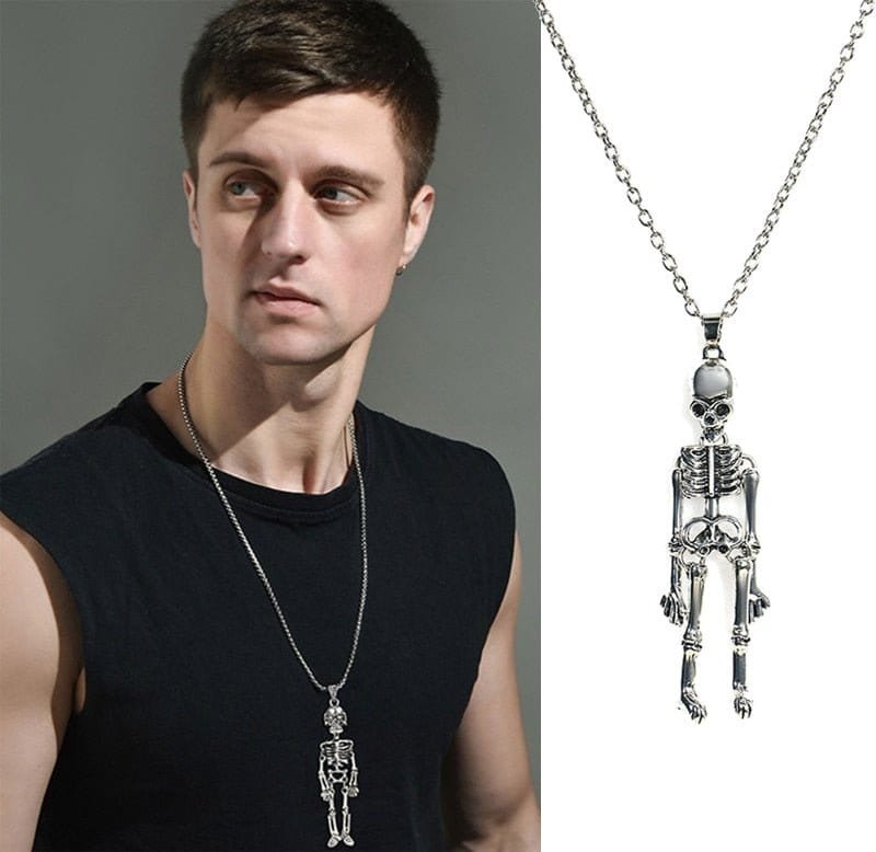 Matching Skeleton Necklaces for Couples