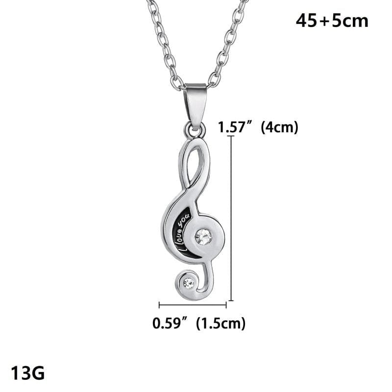 Music Note Couple Necklace