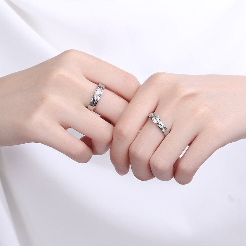 Silver Couple Promise Rings