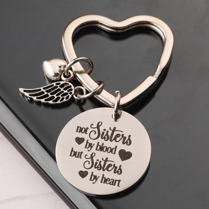 Sister by Heart Best Friend Keychains