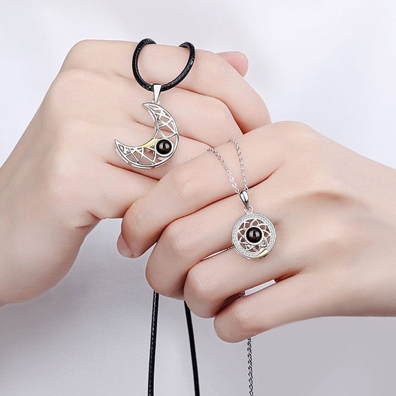 Sun and Moon Necklace Couple