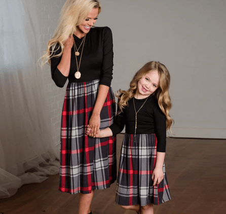 Checkered Mommy and Me Dresses