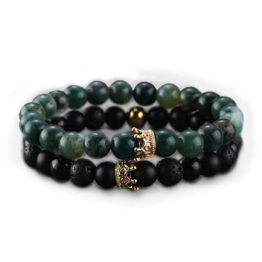 Couple Bead Crown Bracelets