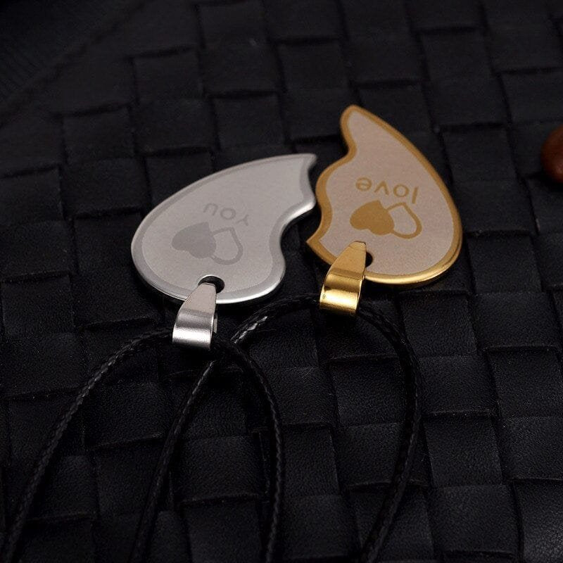 Couple Heart Necklace - I Love You
