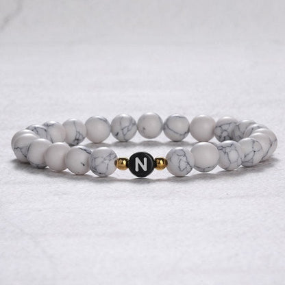 Couple Initial Beaded Bracelets