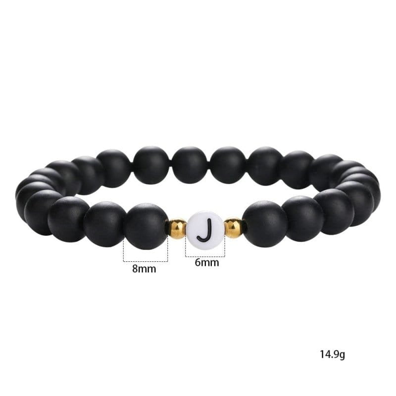 Couple Initial Beaded Bracelets