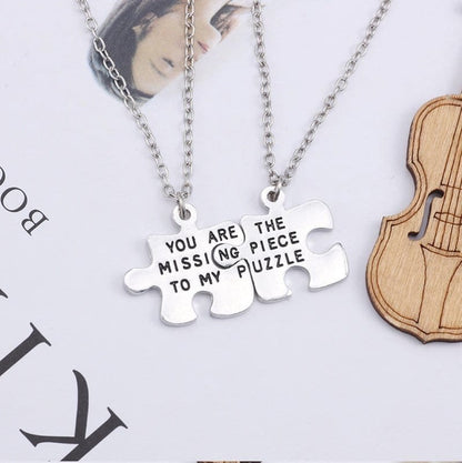 Couple Necklace Puzzle Piece