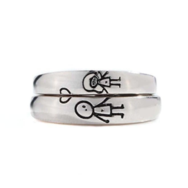 Couple Promise Silver Rings