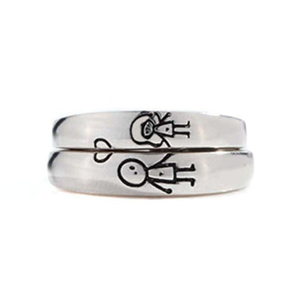 Couple Promise Silver Rings