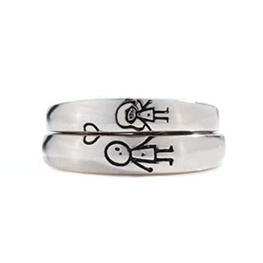 Couple Promise Silver Rings