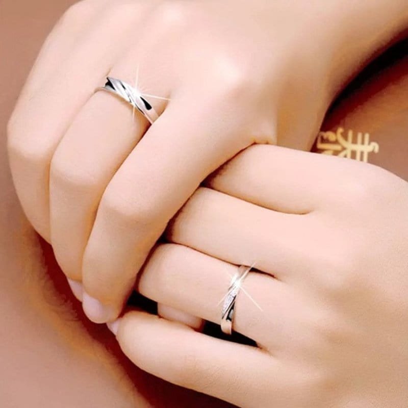 Couple Silver Rings Set