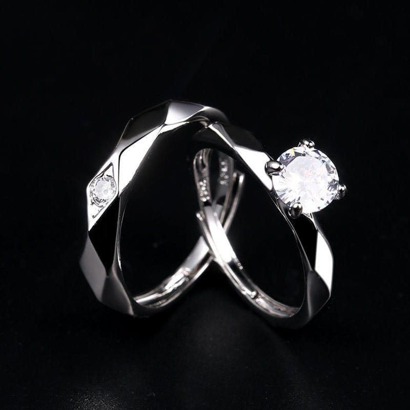 Engagement Silver Rings for Couples