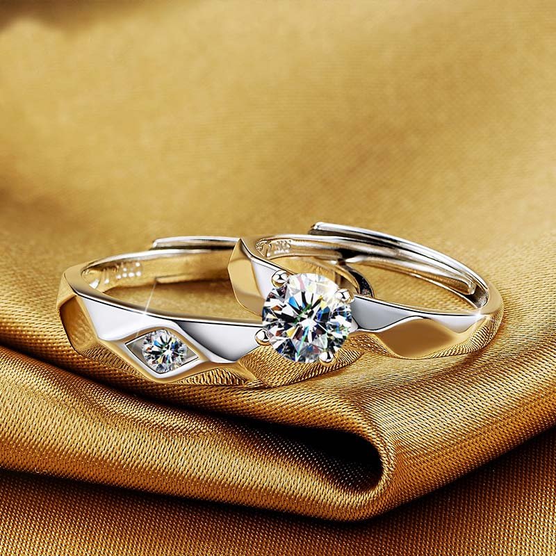 Engagement Silver Rings for Couples