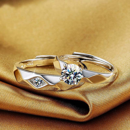 Engagement Silver Rings for Couples