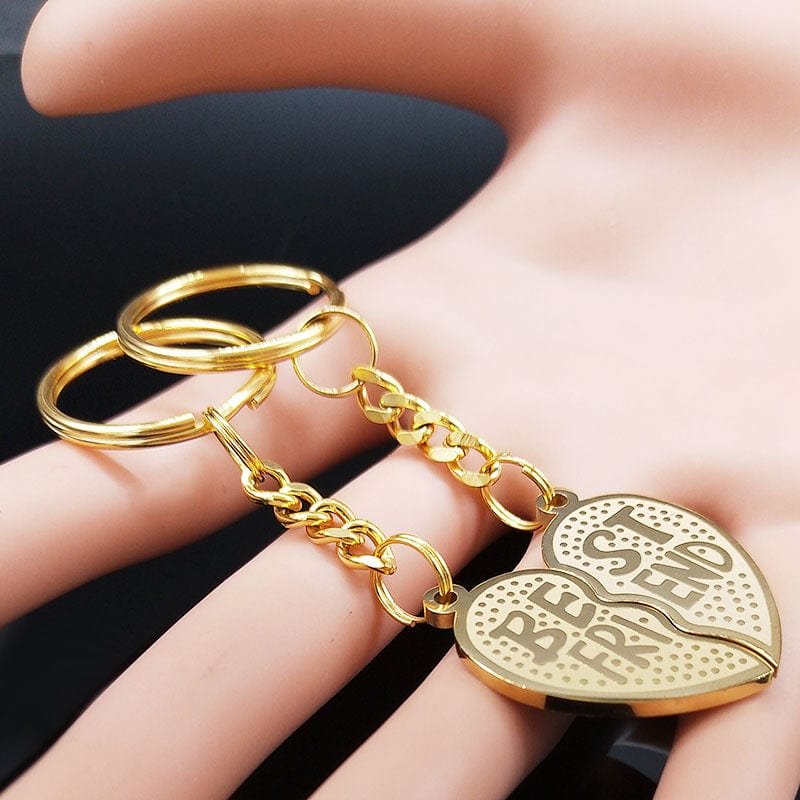 Gold Best Friend Keychains