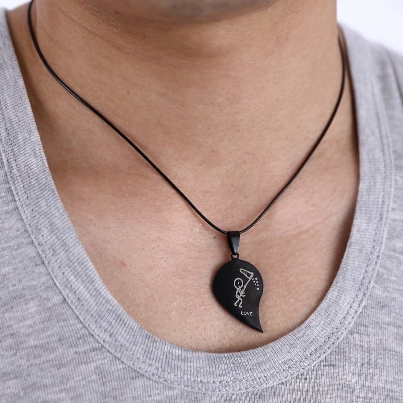 Half Heart Necklace for Couples