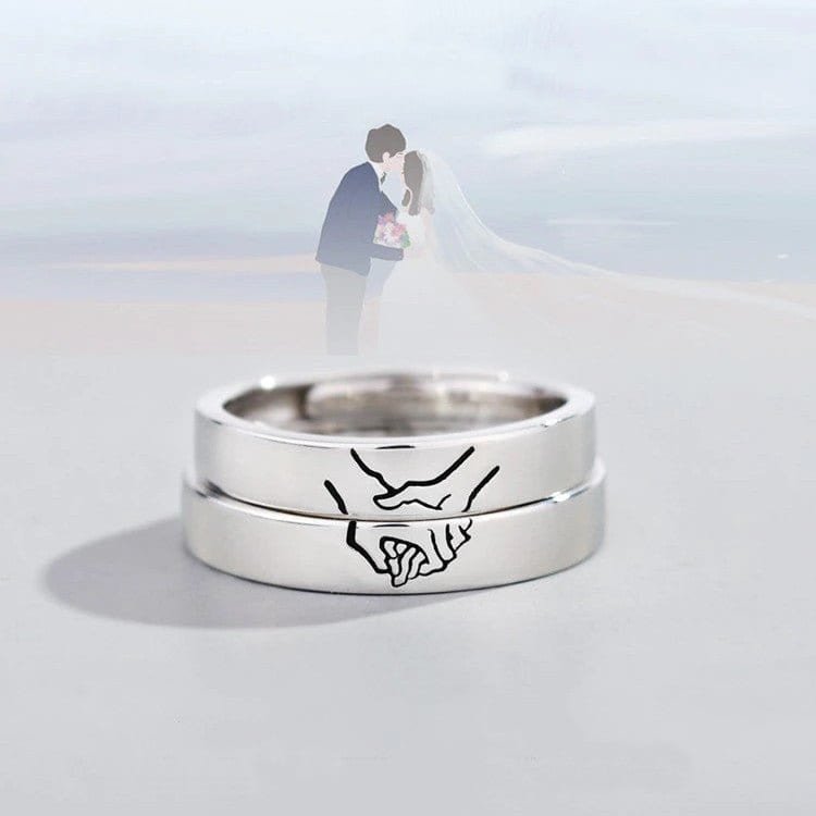 Holding Hands Couple Ring