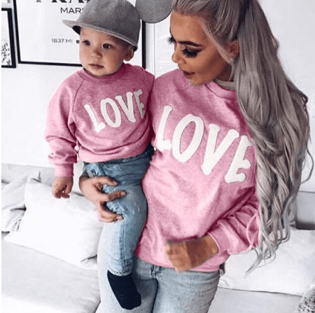Love Mommy and Me Matching Sweaters