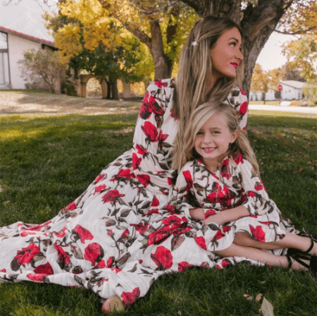 Mama and Mini Long Sleeves Maxi Dress
