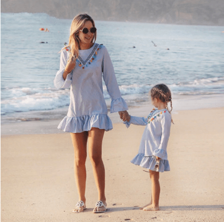 Matching Beach Dresses Mother and Daughter