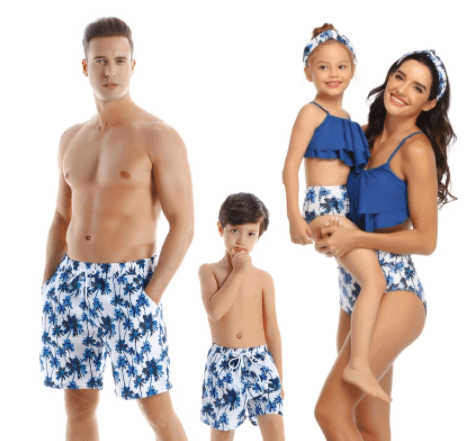 Matching Family Blue Swimsuits