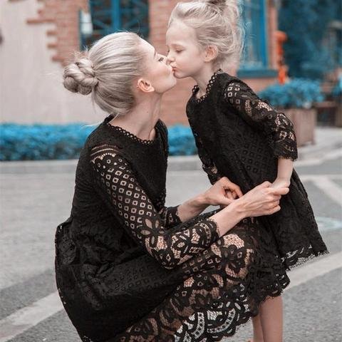 Matching Mum and Baby Lace Dresses