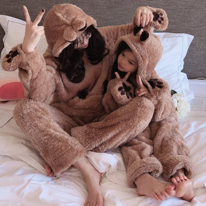 Mom and Daughter Plush Pajamas