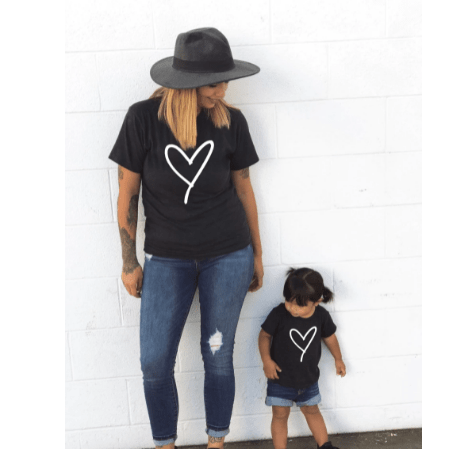 Mother and Daughter Heart T-shirt