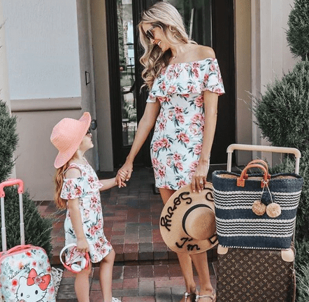 Mother and Daughter Off Shoulder Dresses
