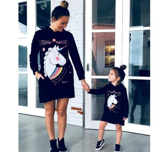 Mother and Daughter Unicorn Dresses