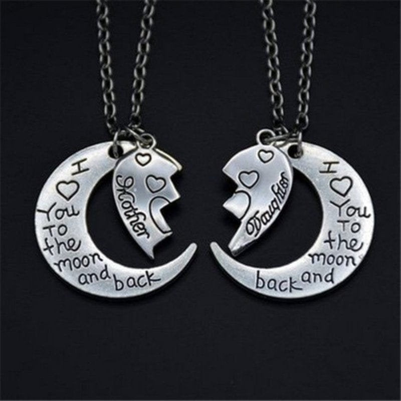 Mother Daughter Moon Necklace