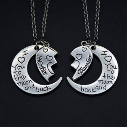 Mother Daughter Moon Necklace