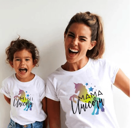 Mum and Daughter Unicorn T-shirts