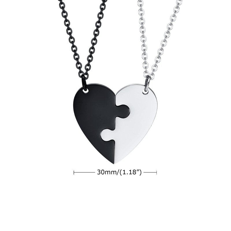 Puzzle Heart Necklace for Couples