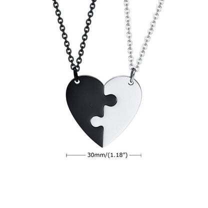 Puzzle Heart Necklace for Couples