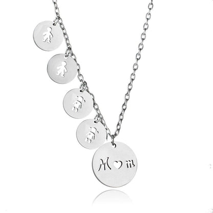 Silver Mother and Daughter Necklace